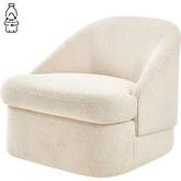 Hurley Swivel Accent Chair in Plush Beige Recycled Fabric